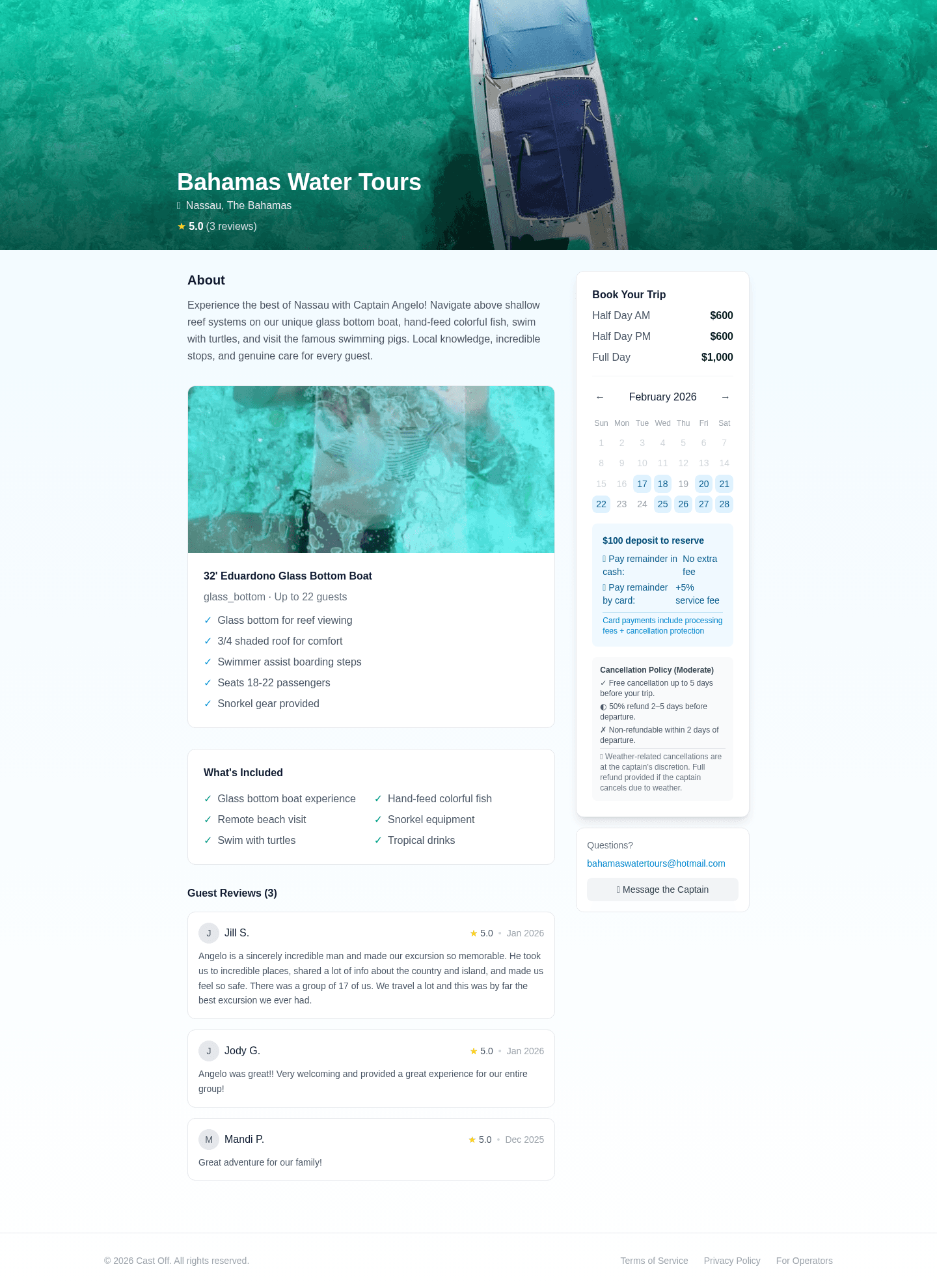 Angelo's Booking Page