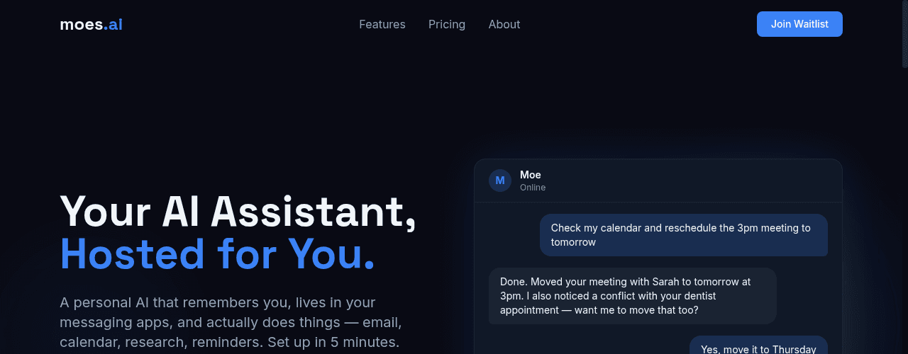 Moe's AI Landing Page