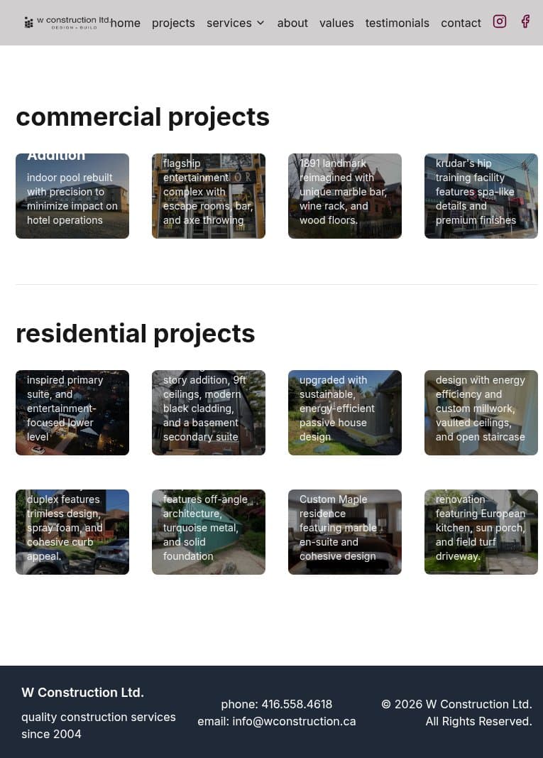 W Construction Projects Gallery