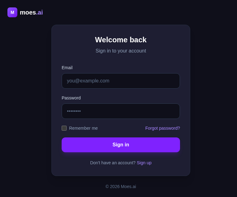 Moe's AI — Agent Platform